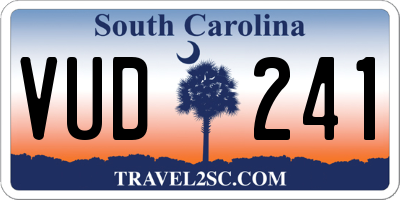 SC license plate VUD241