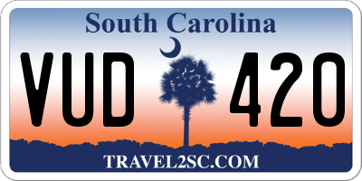 SC license plate VUD420