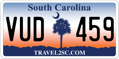 SC license plate VUD459