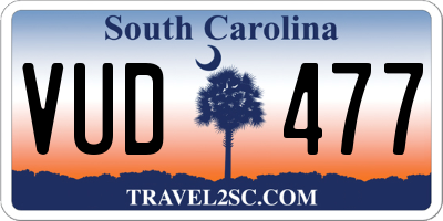 SC license plate VUD477