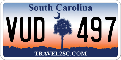 SC license plate VUD497