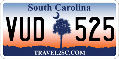 SC license plate VUD525