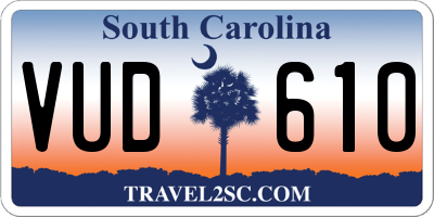 SC license plate VUD610