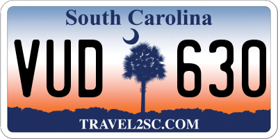 SC license plate VUD630