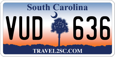 SC license plate VUD636