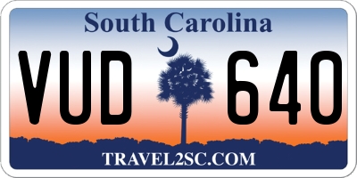 SC license plate VUD640