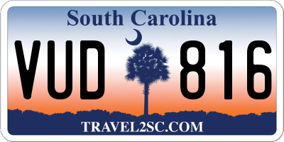 SC license plate VUD816