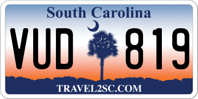 SC license plate VUD819