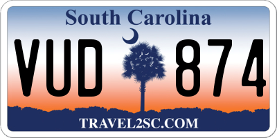 SC license plate VUD874