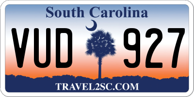 SC license plate VUD927