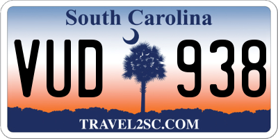 SC license plate VUD938