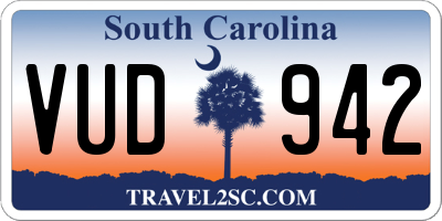 SC license plate VUD942