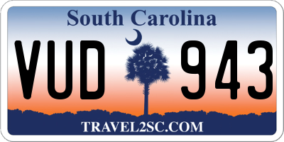 SC license plate VUD943