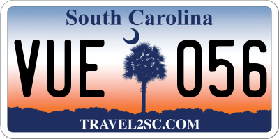 SC license plate VUE056