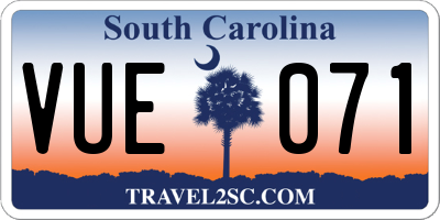 SC license plate VUE071