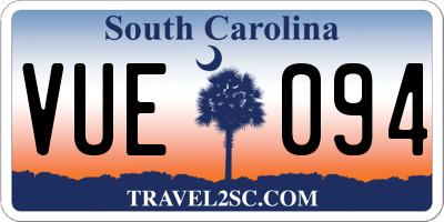 SC license plate VUE094