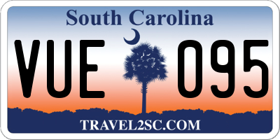 SC license plate VUE095