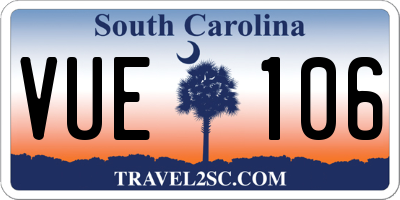 SC license plate VUE106
