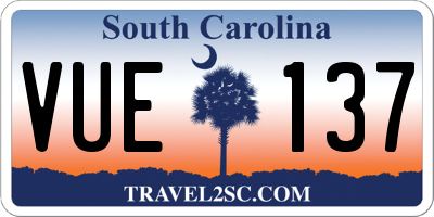 SC license plate VUE137