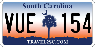 SC license plate VUE154