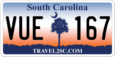 SC license plate VUE167