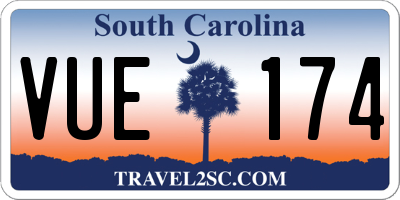 SC license plate VUE174