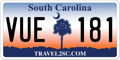 SC license plate VUE181