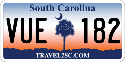 SC license plate VUE182