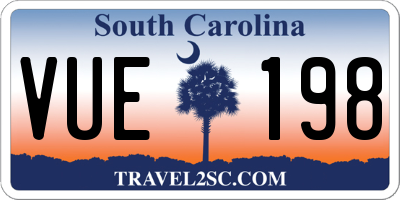 SC license plate VUE198