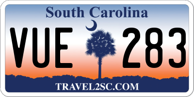 SC license plate VUE283