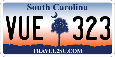SC license plate VUE323