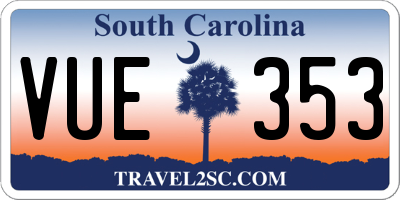 SC license plate VUE353