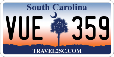 SC license plate VUE359