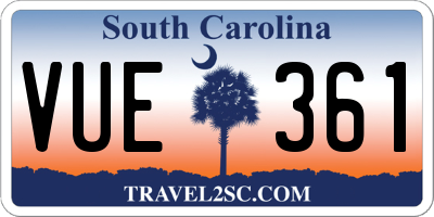 SC license plate VUE361