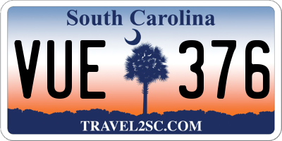 SC license plate VUE376