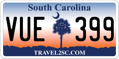 SC license plate VUE399