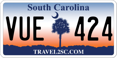 SC license plate VUE424