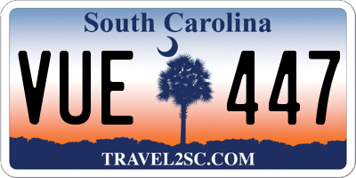 SC license plate VUE447