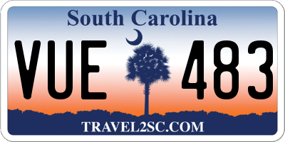 SC license plate VUE483