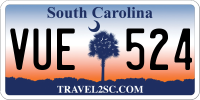 SC license plate VUE524