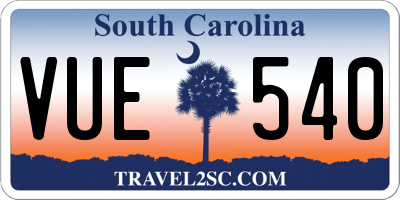 SC license plate VUE540