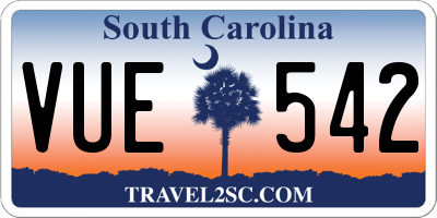SC license plate VUE542