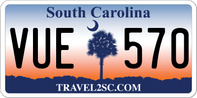 SC license plate VUE570