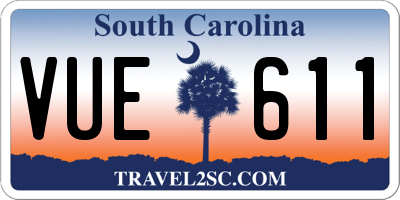 SC license plate VUE611