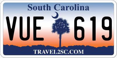 SC license plate VUE619