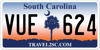 SC license plate VUE624