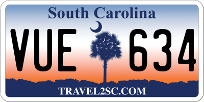 SC license plate VUE634
