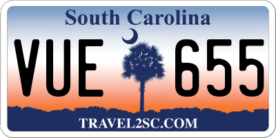 SC license plate VUE655