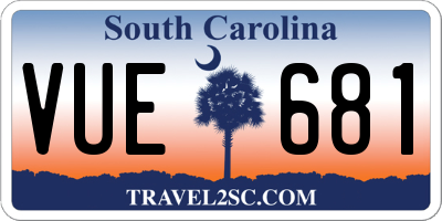 SC license plate VUE681