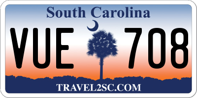 SC license plate VUE708